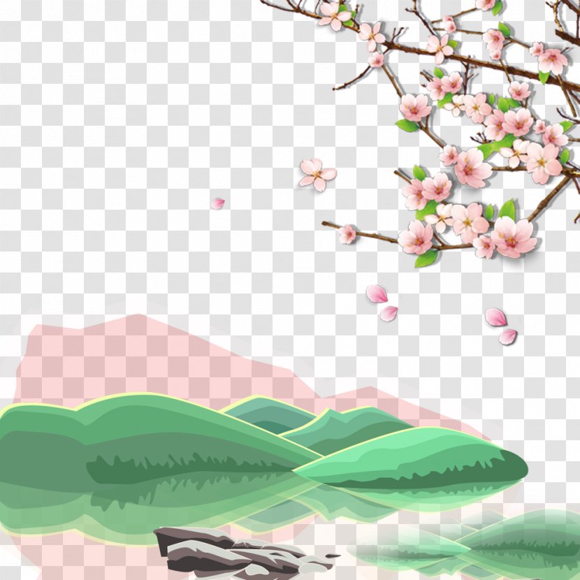 Cartoon Illustration - Flower - Stone Landscape Transparent PNG