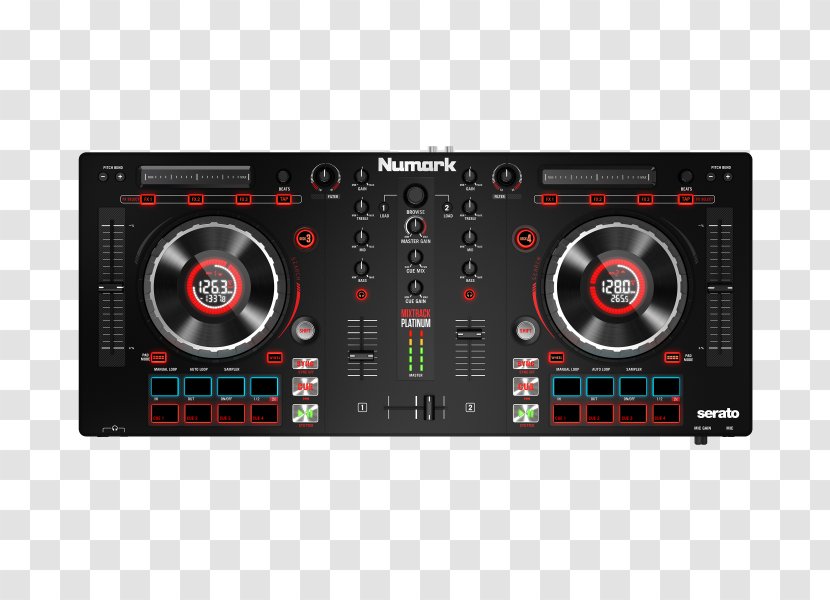 Numark Mixtrack Platinum DJ Controller Disc Jockey Audio Mixers - Electronics - Equipment Transparent PNG