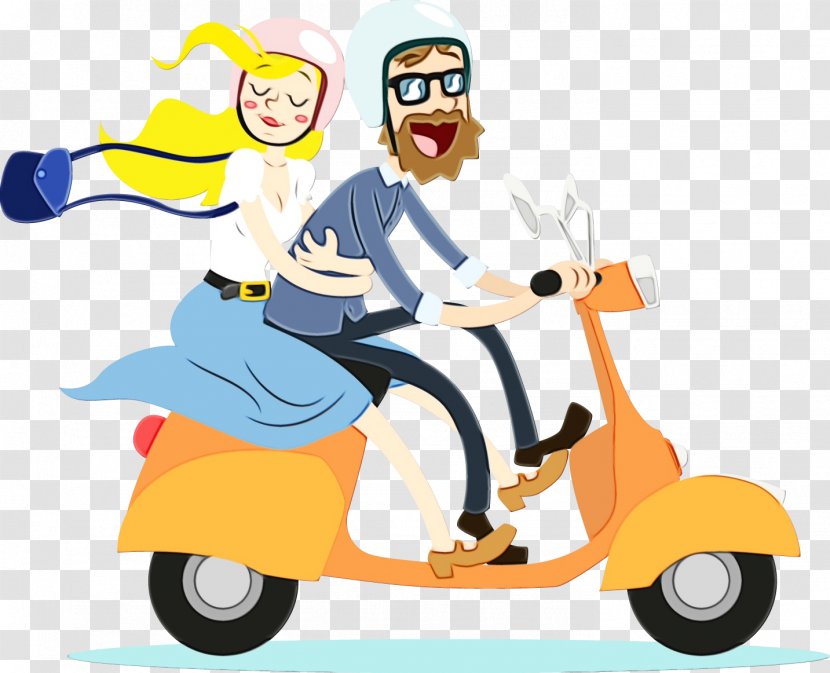 Mode Of Transport Cartoon Clip Art Motor Vehicle - Scooter Animated Transparent PNG