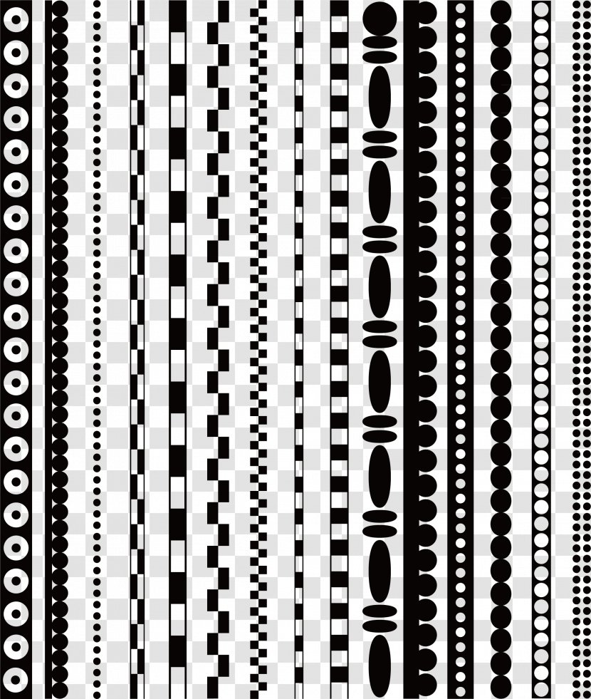 Black And White Line Euclidean Vector - Monochrome - Decorative Border Lines Transparent PNG