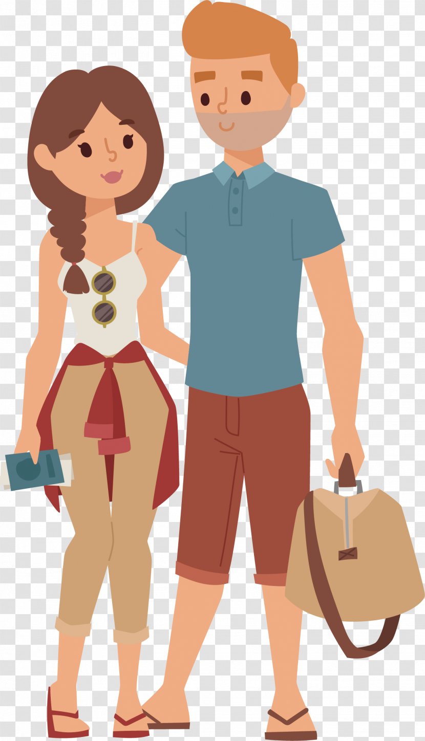 Travel Vacation Royalty-free Baggage - Flower - Vector Couple Transparent PNG