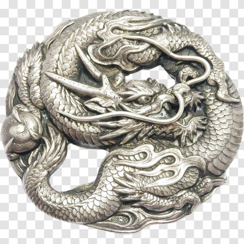 Silver Brooch Jewellery Dragon Pin - Serpent Transparent PNG