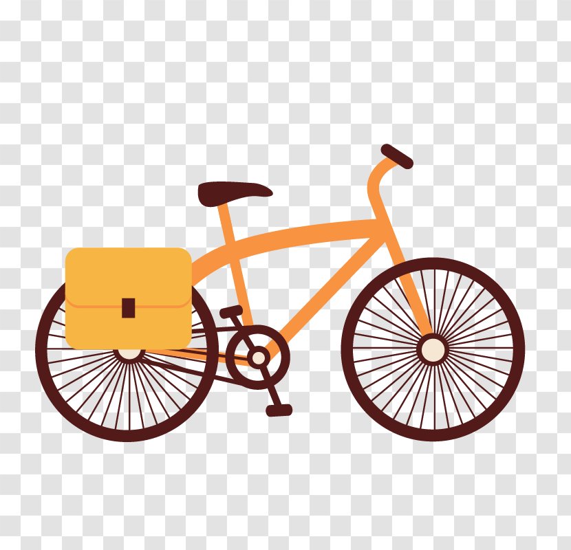 Hybrid Bicycle Folding Drivetrain Systems Mountain Bike - Wheel - Orange Cartoon Transparent PNG