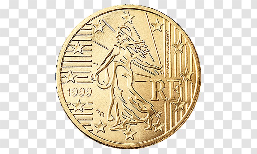 France Euro Coins 1 Cent Coin Penny - Belgian Franc - 50 Fen Transparent PNG