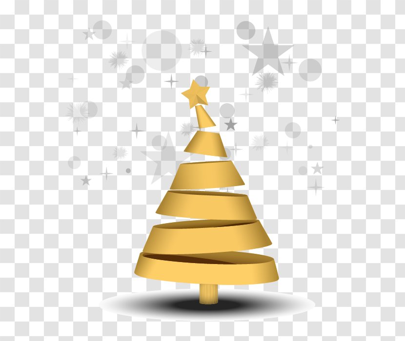 Christmas Tree Santa Claus - Vector Gold Transparent PNG