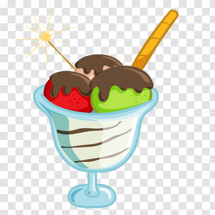 Sundae Ice Cream Cones Dessert - Whipped - Chocolate Transparent PNG