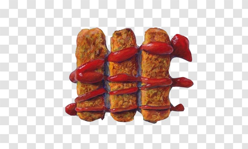 Fried Chicken Fish Finger Food Painting - Hand Material Picture Transparent PNG