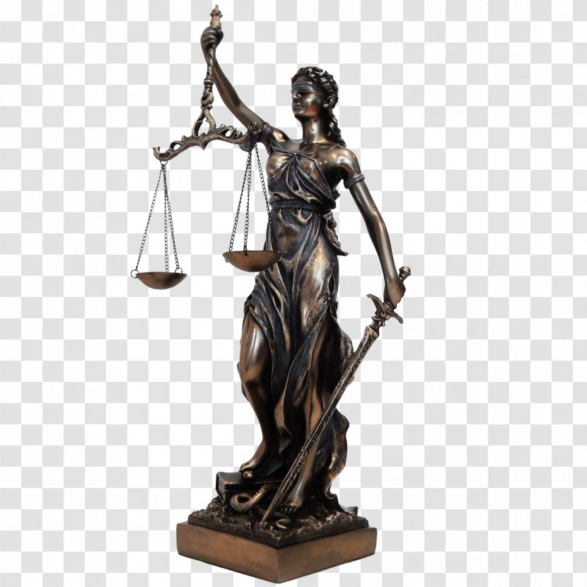 Lady Justice Statue Bronze Sculpture - Criminal System Transparent PNG
