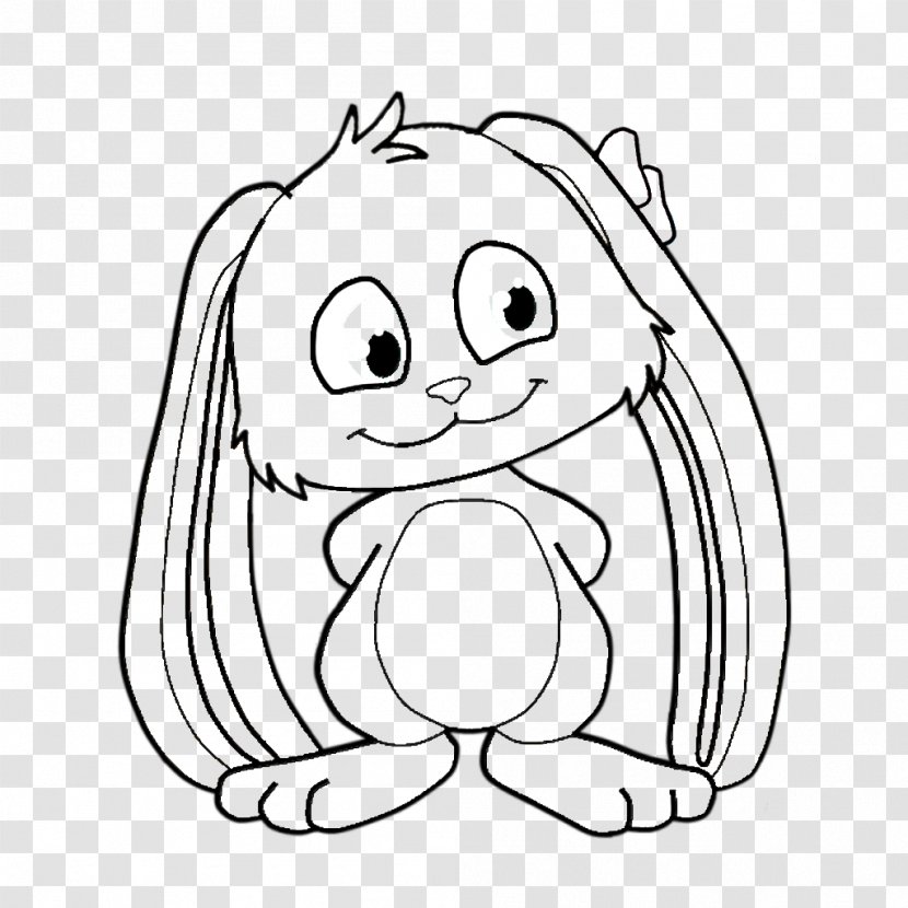 Snuggle Bunny Drawing Rabbit Cartoon Line Art - Silhouette Transparent PNG