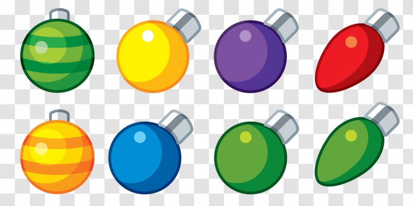Christmas Lamp Clip Art - Decoration - Color Cartoon Light Bulb Transparent PNG
