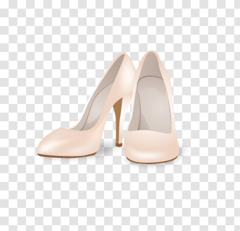 Wedding Cake High-heeled Footwear - Absatz - Beige Pointed Heels Transparent PNG