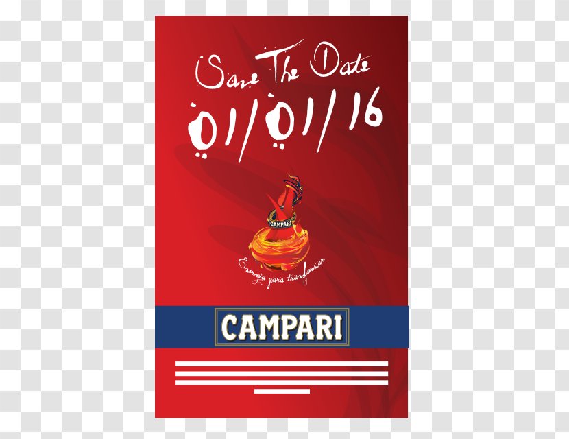 Poster Campari Product Banner Brand - Text - Save The Date Transparent PNG