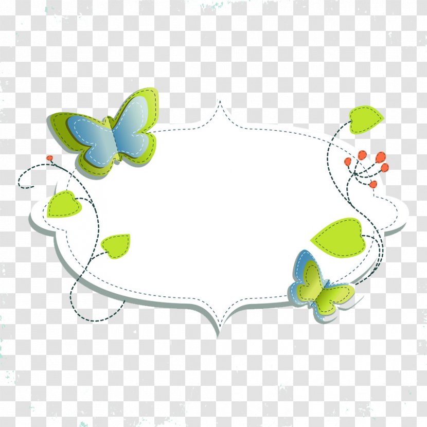 Butterfly Illustration - Transparency And Translucency - Hand-painted Vine Border Transparent PNG