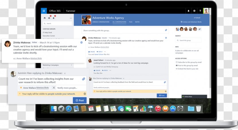 Microsoft Office 365 Yammer Computer Program Social Network - Gadget - Chating Transparent PNG