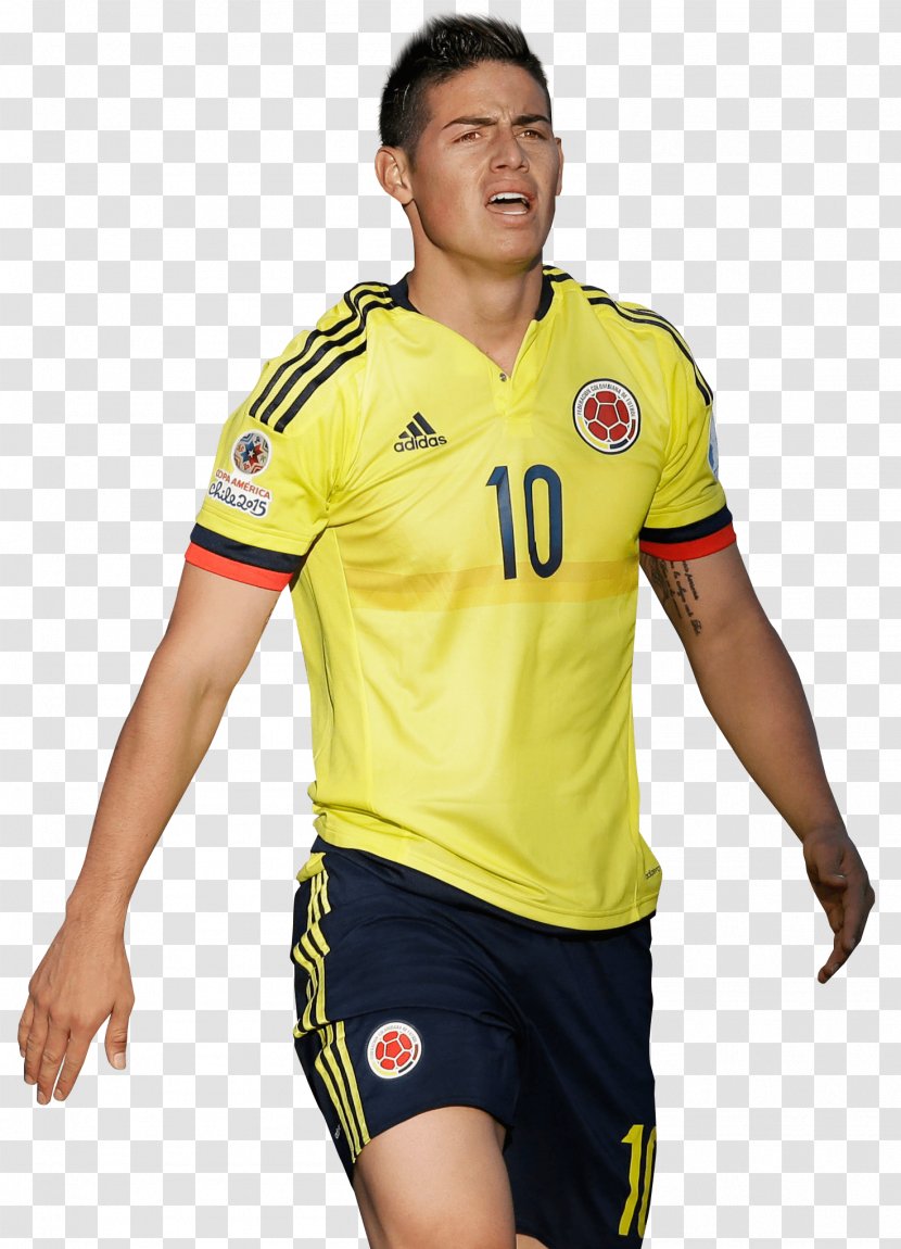 James Rodríguez Colombia National Football Team Jersey Soccer Player - Tshirt - Exhausted Transparent PNG