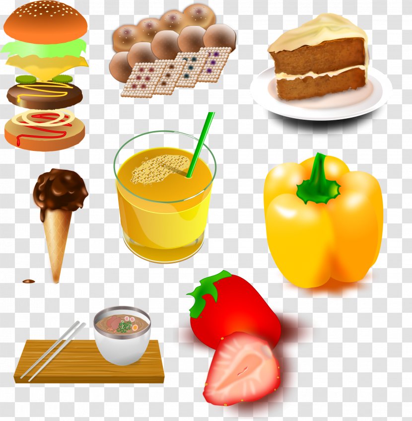 Fast Food Vegetarian Cuisine Hamburger - Dessert - Grayscale Transparent PNG
