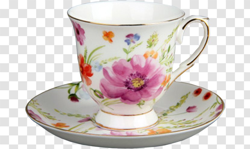 Coffee Cup Teacup Saucer Mug - Tableware - Tea Transparent PNG