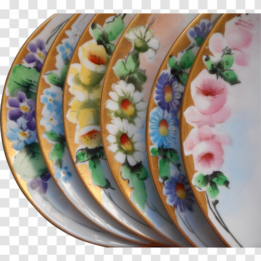 Asian Cuisine Plate Platter Recipe Dish - Hand Painted Bouquets Transparent PNG