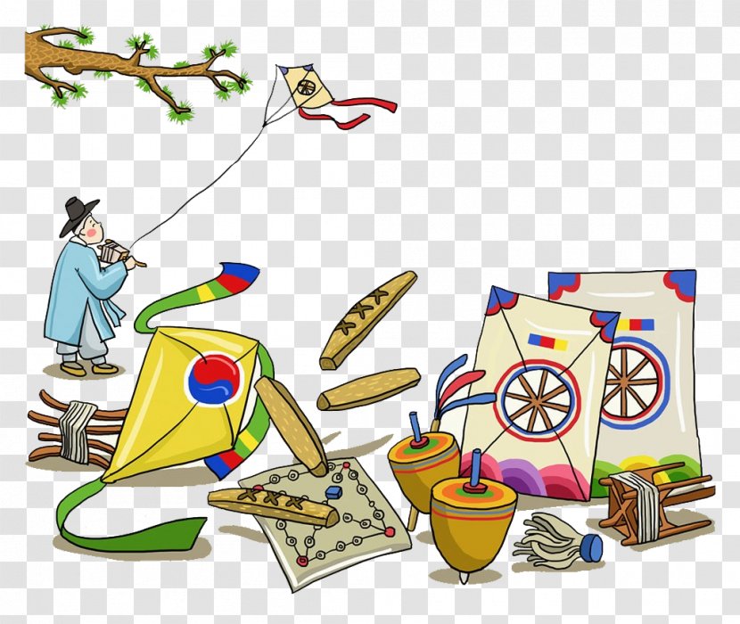 Korea Tradition Clip Art - Recreation - Kite-flying Kids Transparent PNG