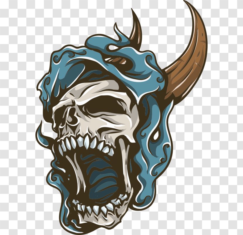 Skull Decal Sticker - Mythical Creature Transparent PNG