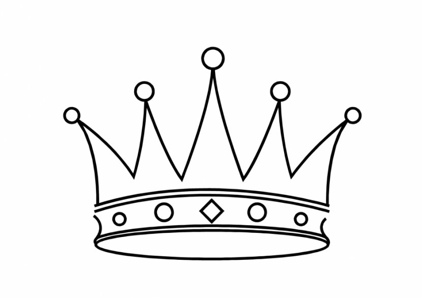 Crown Black And White Drawing Clip Art - Tiara - Outline Template Transparent PNG