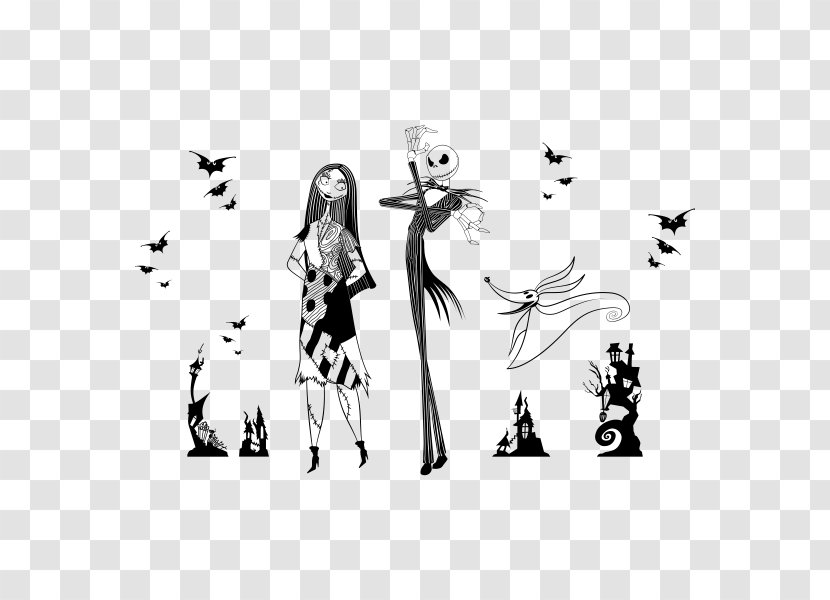 Jack Skellington Black And White The Nightmare Before Christmas: Pumpkin King Oogie Boogie Art - Sally Transparent PNG