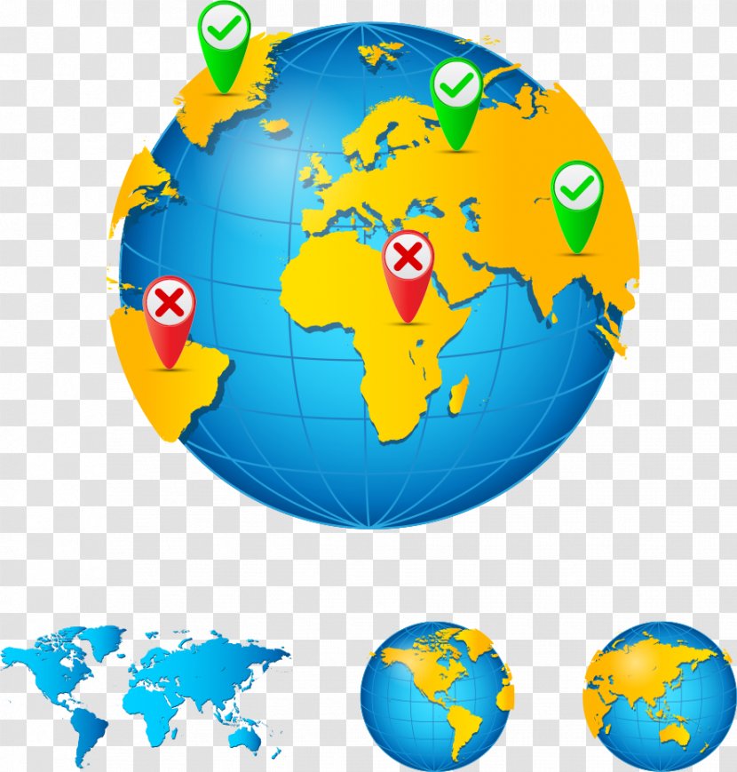 Globe World Map Illustration - Geography - Vector Global Positioning Transparent PNG