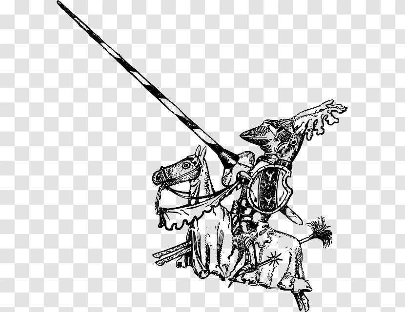 Jousting Clip Art Knight Lance Vector Graphics - Public Domain Transparent PNG