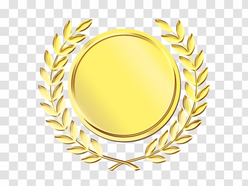 Cartoon Gold Medal - Wreath - Oval Brass Transparent PNG