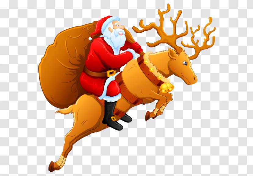 Santa Claus's Reindeer Christmas Graphics Clip Art - Sled - Anonyme Transparent PNG