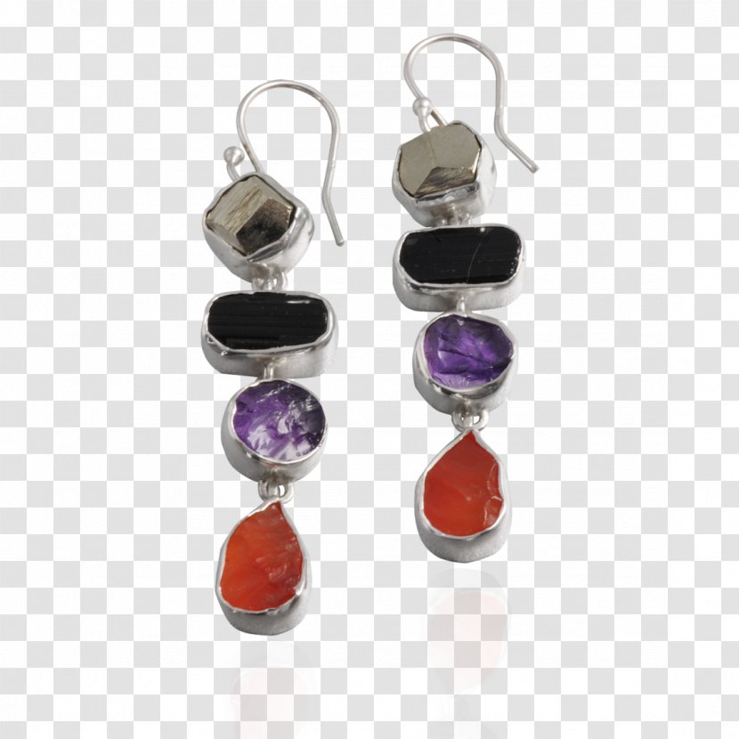 Earring Ruby Silver Gemstone Jewellery - Amethyst Earrings Transparent PNG