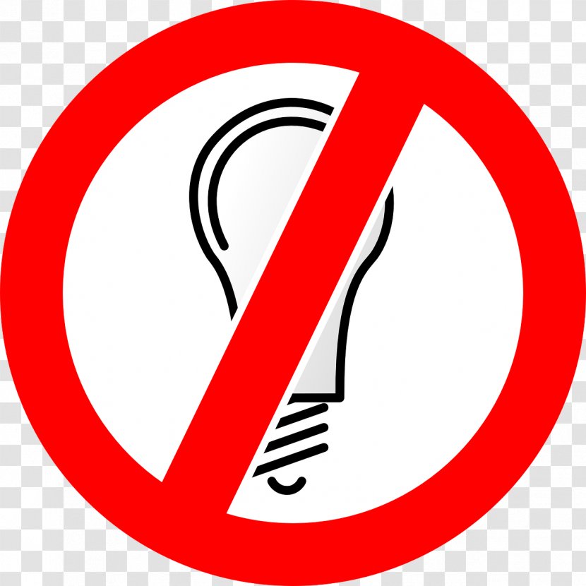 Incandescent Light Bulb Lamp Electric Clip Art - Fluorescence - No Smoking Transparent PNG
