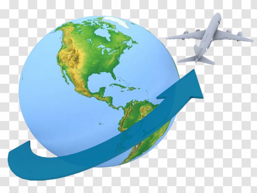 Airplane Globe Flight Air Travel Stock Photography - Blue Earth Transparent PNG