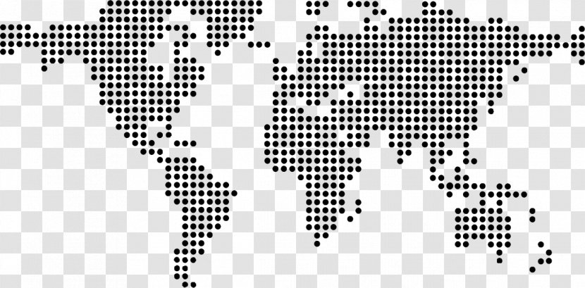 World Map Dot Distribution Globe - Silhouette - Dotted Line Transparent PNG