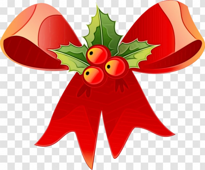 Red Christmas Ribbon - Day - Fictional Character Plant Transparent PNG