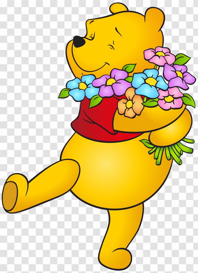 Winnie The Pooh Winnie-the-Pooh Gopher Eeyore Piglet - With Flowers Free Clip Art Image Transparent PNG