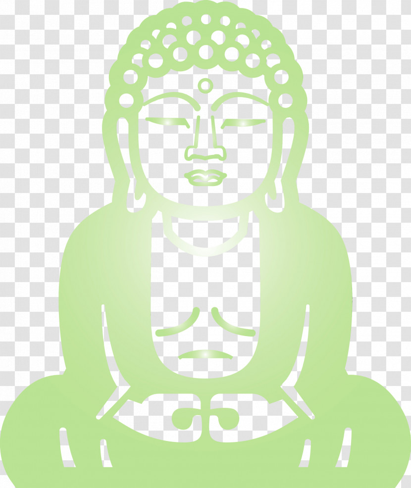 Green Head Meditation Smile Transparent PNG