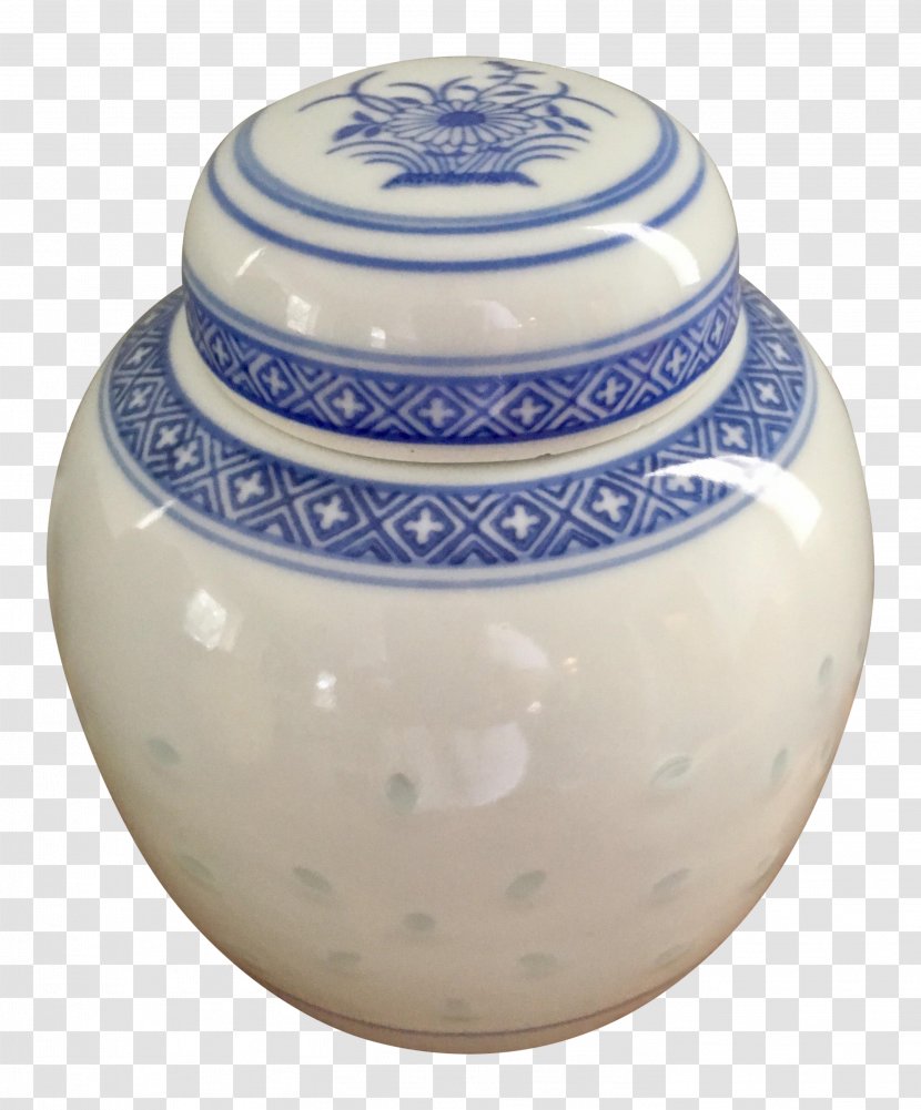 Ceramic Rice Jar Blue And White Pottery - Ginger - Porcelain Bowl Transparent PNG