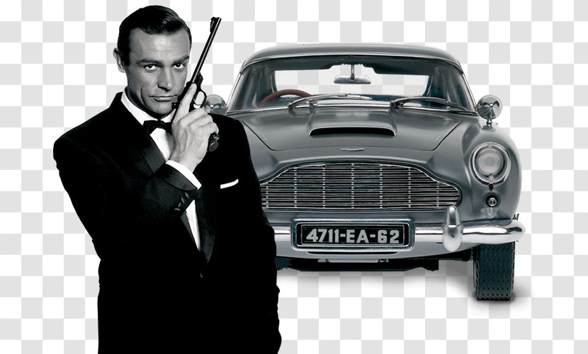 Aston Martin DB5 James Bond Vantage DB4 - Black And White Transparent PNG