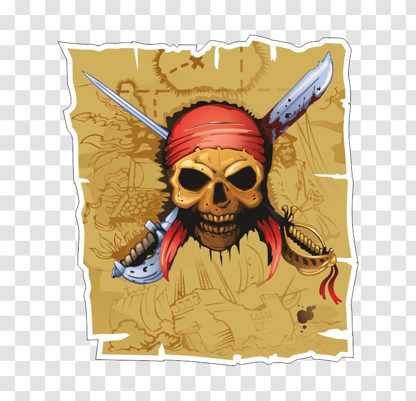 Pirate #7 Jolly Roger Treasure Map Sports Betting Strategy Books - Bone Transparent PNG