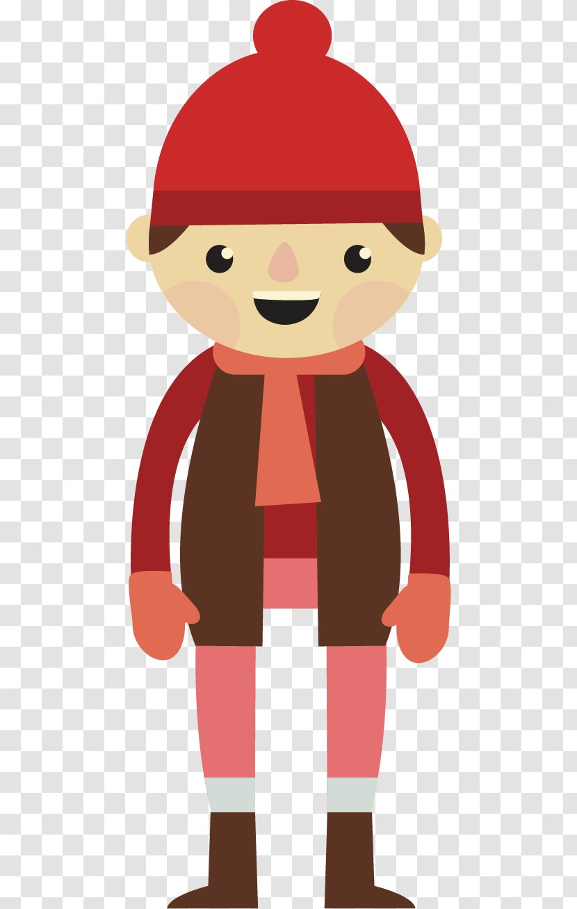 Winter Clothing Child - Red - Children's Transparent PNG