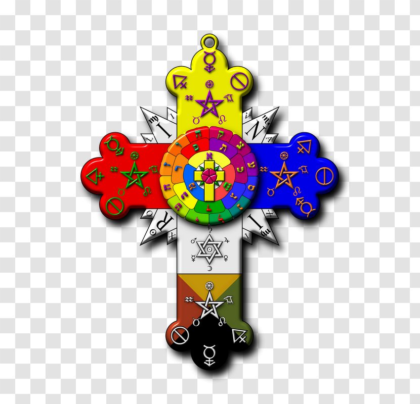 Hermetic Order Of The Golden Dawn Rose Cross Lamen Rosicrucianism Christian - Clock Transparent PNG