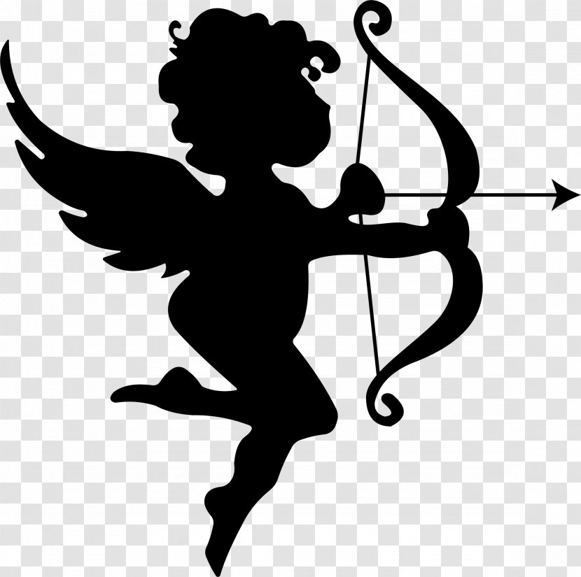 Cupid Silhouette Clip Art - Monochrome Photography Transparent PNG