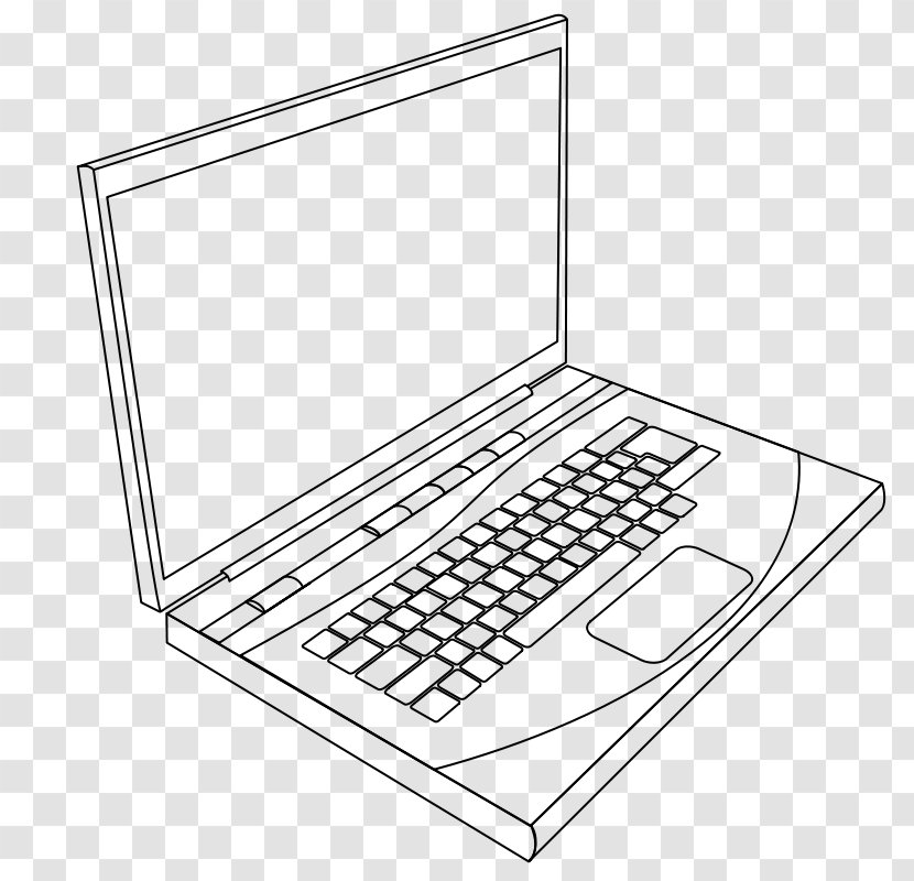 Laptop Computer Keyboard Line Art Drawing Clip Transparent PNG