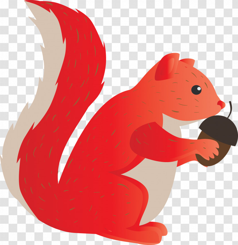 Squirrel Cartoon Tail Eurasian Red Squirrel Animal Figure Transparent PNG
