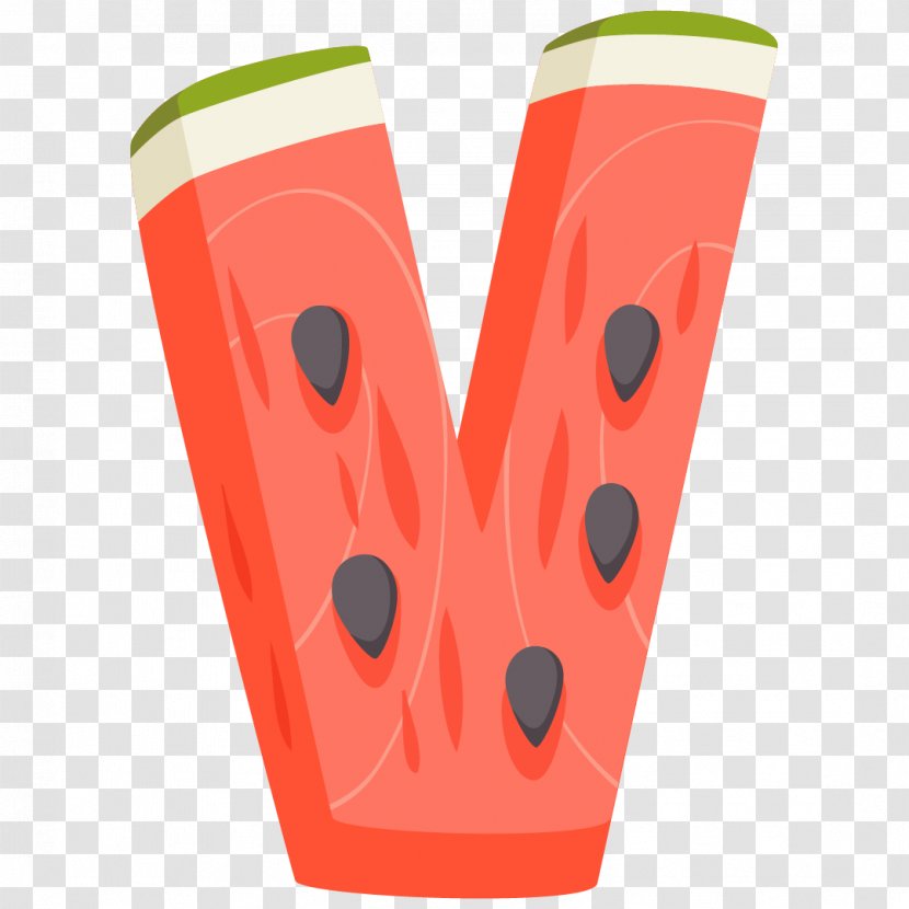 Fruit Strawberry Watermelon Letter - V Transparent PNG