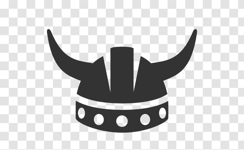 Viking Horned Helmet Clip Art - Black And White Transparent PNG
