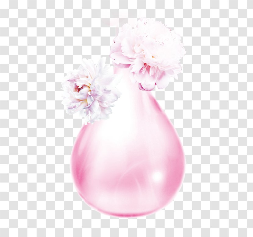 Pink Vase Flower - Peony Material Commune Transparent PNG