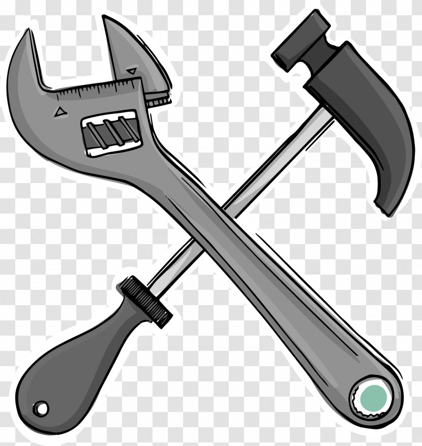 Adjustable Spanner Hammer Wrench - Cartoon Transparent PNG