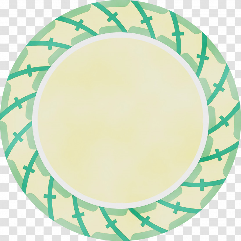 Dishware Green Plate Yellow Tableware Transparent PNG